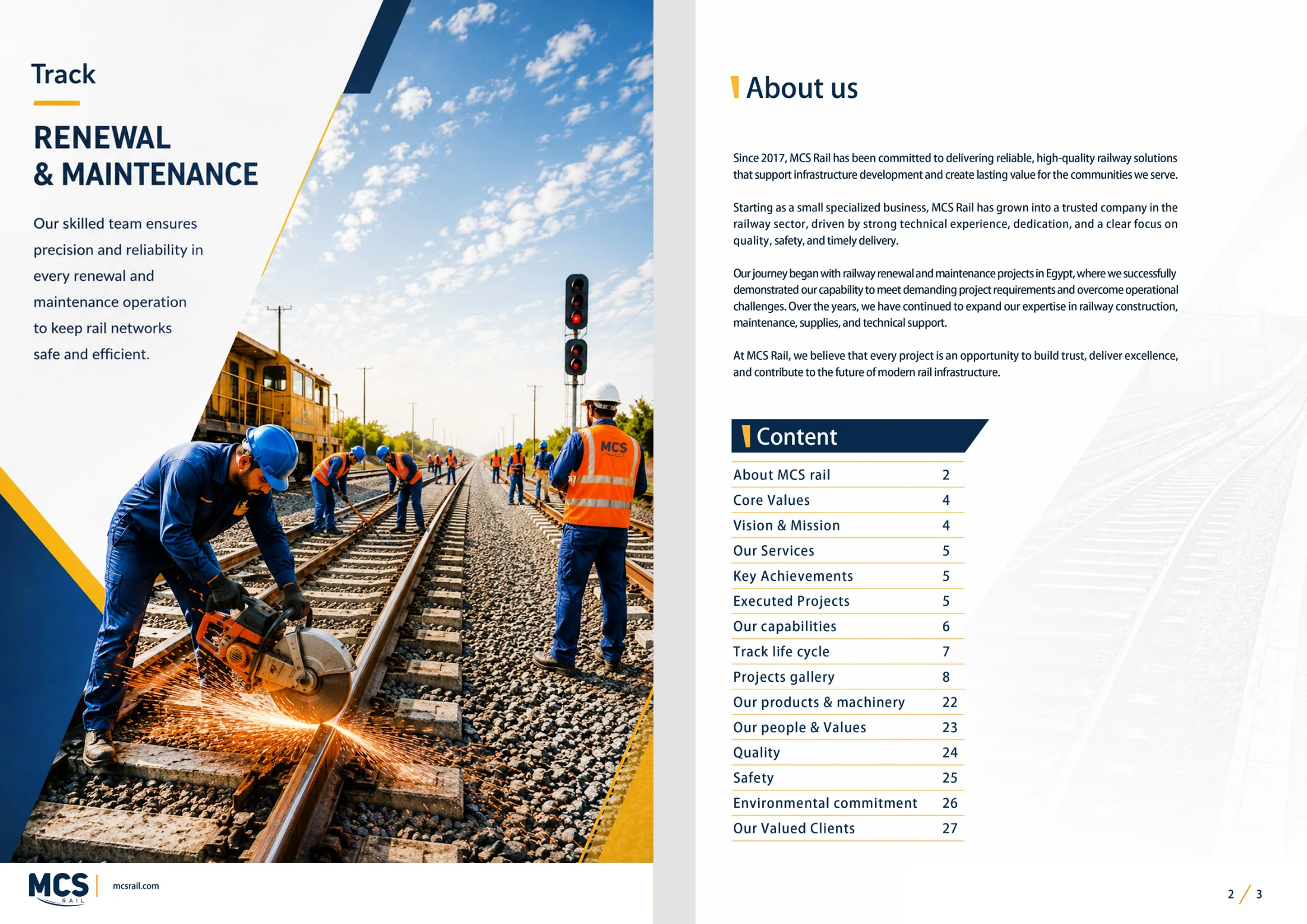 MCS Rail portfolio page 2